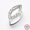 Anti-Tarnish Rhodium Plated 925 Sterling Silver Micro Pave Cubic Zirconia Pendant Bails STER-E053-07P-3