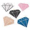 5Pcs 5 Colors Handmade Polymer Clay Rhinestone Big Pendants CLAY-BT0001-16-2
