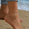 Stainless Steel Round Link Anklets for Women QE9337-1