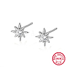 Anti-Tarnish Rhodium Plated Sterling Silver Stud Earrings for Women PD9987-2-1