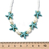 Ocean Sea Animals Synthetic Turquoise & Natural Cultured Freshwater Pearl & Glass Seed Beaded Necklaces for Women NJEW-JN06127-01-5