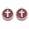 Brass Micro Pave Cubic Zirconia Pendants KK-R130-035-02P-NF-1