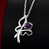 Silver Plated Brass Cubic Zirconia Butterfly Pendant Necklaces NJEW-BB06060-C-4