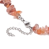 Natural Carnelian Chips Beaded Necklaces NJEW-JN04275-05-5