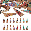  16Pcs 8 Colors Transparent Resin & Walnut Wood Big Pendants RESI-TA0001-95-1