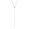 925 Sterling Silver Micro Pave Cubic Zirconia Tassel Necklaces HK3551-1