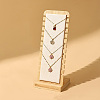 12-Slot Bamboo L-Shaped Necklace Organizer Display Stands with Velvet Mat NDIS-F005-01D-1