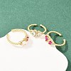Brass Micro Pave Cubic Zirconia Cuff Open Rings for Women RJEW-C153-04G-1