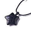 Adjustable Gemstone Star Pendant Necklace NJEW-B086-03-5