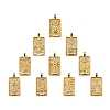 10Pcs 1 style Brass Micro Pave Clear Cubic Zirconia Tarot Card Pendants ZIRC-LS0001-01G-2