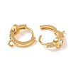 Heart Brass Pave Cubic Zirconia Huggie Hoop Earrings KK-D259-13B-G-2