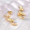 Wave 304 Stainless Steel Stud Earrings with 316 Surgical Stainless Steel Pins for Women SA-CBAB549-02G-2