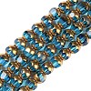 Electroplate Glass Beads Strands X-EGLA-Q128-04A-FP04-1