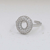 Brass Micro Pave Clear Cubic Zirconia Cuff Rings FS-WG17FF6-15-1