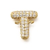 Brass Micro Pave Cubic Zirconia Letter Links KK-I717-04T-1