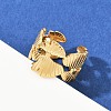 304 Stainless Steel Adjustable Open Cuff Rings for Women LS-RJEW-K299-01G-3