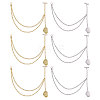6Pcs 2 Styles Brass Oval Locket Pendant Decotations HJEW-CA00064-1