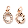 Brass Micro Pave Grade AAA Cubic Zirconia Charms ZIRC-P067-11RG-O-NR-2