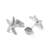 304 Stainless Steel Starfish Stud Earrings for Women EJEW-I285-06P-2