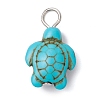 Dyed Synthetic Turquoise Pendants PALLOY-JF02924-01-3