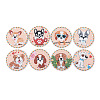 DIY 8Pcs Dog Coasters Diamond Art Painting Kit with Holder PW-WGE8F26-01-1