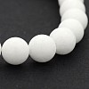 Natural White Jade Round Bead Strands G-J285-01-1