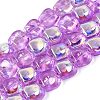 Electroplate Transparent Glass Beads Strands EGLA-N057-02A-08-1
