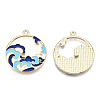Chinese Style Alloy Enamel Pendants ENAM-M043-03G-01-RS-2