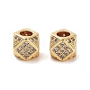 Column Brass Micro Pave Clear Cubic Zirconia Beads KK-S394-01-2