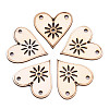 Undyed Natural Wooden Chandelier Component Links WOOD-S058-035-1