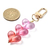 Transparent Acrylic Heart Pendant Keychain KEYC-TA00014-3