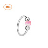 316L Surgical Stainless Steel & Synthetic Opal Ball Hoop Nose Rings WGD306E-04-2