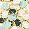 40Pcs 4 Colors Alloy Enamel Pendants ENAM-CJ0004-16-8