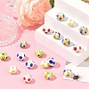 18Pcs 6 Colors Handmade Porcelain European Beads PORC-YW0001-87-4