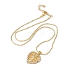 Brass Micro Pave Cubic Zirconia Heart Pendant Necklaces for Women NJEW-S429-01G-01-2