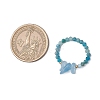 Natural Aquamarine Beaded Rings RJEW-TA00191-05-3