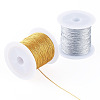 2 Rolls 2 Colors 12-Ply Round PET Metallic Thread MCOR-TA0001-03D-2