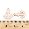 Light Gold Plated Alloy Enamel Charms ENAM-M219-07KCG-03-3