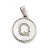 304 Stainless Steel with White Shell Pendants STAS-G268-01Q-P-2