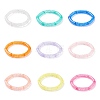 9Pcs 9 Color Candy Color Acrylic Curved Tube Chunky Stretch Bracelets Set for Women BJEW-JB08134-1