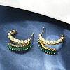 Twist Brass Micro Pave Cubic Zirconia Stud Earrings EJEW-M082-16G-01-1