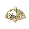 Rack Plating Panda Theme Alloy Enamel Pendants ENAM-S021-08G-B-1