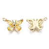 Real 18K Gold Plated Brass Micro Pave Cubic Zirconia Pendants KK-T056-59G-03-NF-2