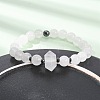Natural Quartz Crystal Beaded Stretch Bracelet for Women BJEW-A145-01H-2