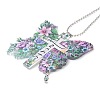 Colorful Butterfly Faith Jesus Cross Acrylic Pendant Decoration RJEW-E007-03P-06-4