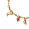 Brass Cubic Zirconia Charm Chain Bracelets BJEW-JB12364-02-3