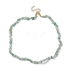 Natural Green Aventurine Chip Beaded Necklace NJEW-JN04616-14-4