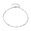 304 Stainless Steel Link Bar Chain Anklets for Women AJEW-AN00622-1