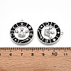 Brass Micro Pave Cubic Zirconia Enamel Pendants ZIRC-T016-18P-3