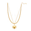 Summer Beach 304 Stainless Steel Double Layer Pendant Necklaces for Women FS-WG35B3D-03-3